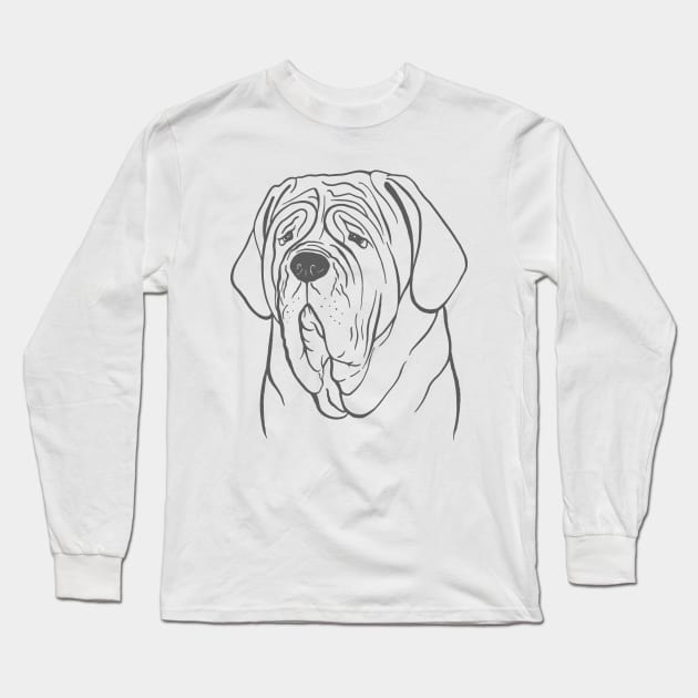 Neapolitan Mastiff (Pink and Gray) Long Sleeve T-Shirt by illucalliart